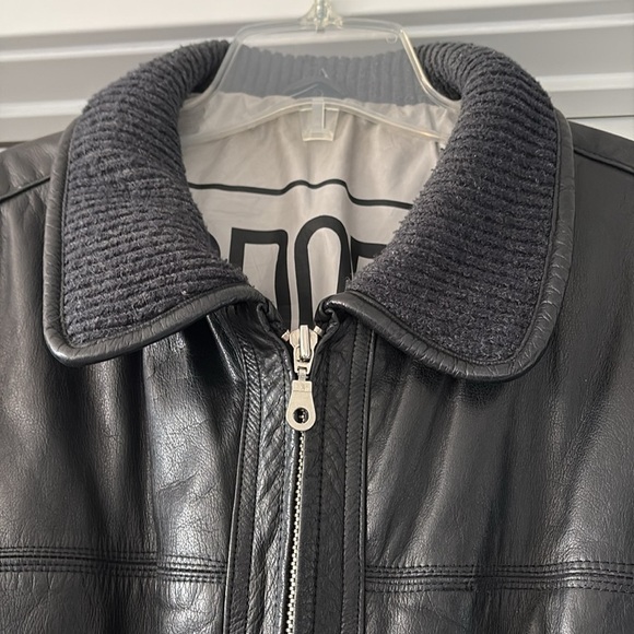 Vintage Leather Modango Sport Black Leather/Fabric Bomber Jacket size L. - Picture 5 of 16